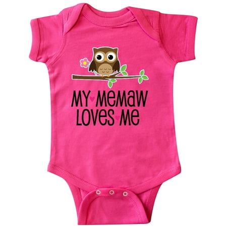 

Inktastic My Memaw Loves Me Girl Owl Gift Baby Girl Bodysuit