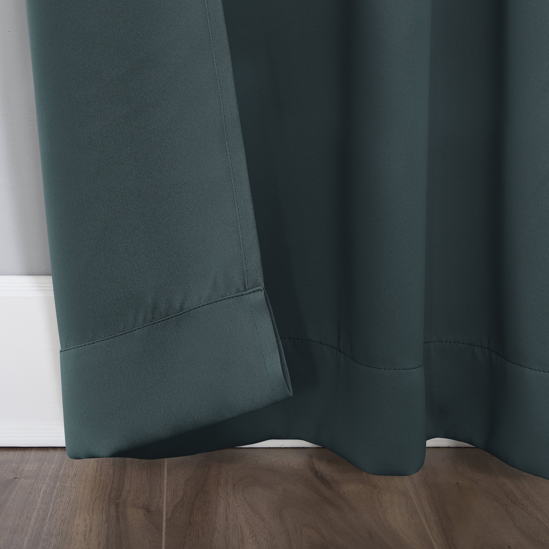 Sun Zero Nolan Energy Saving Blackout Rod Pocket Curtain Panel, 40"x95", Teal (Single Panel)