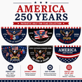 thumbnail image 5 of 250th Anniversary USA Half Circle Fan Flag 18"x35.5", 4th of July Independence Day Patriotic Decoration, Red White Blue 1776–2026 America 250th Anniversary Hanging Decor for Porch, Fence & Railing, 5 of 5