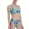 thumbnail image 4 of High Waisted Bikini Sets For Women, Abstract Cute Cartoon Cat Face Swimsuits Tummy Control, Two Pieces Bathing Suit, 4 of 8