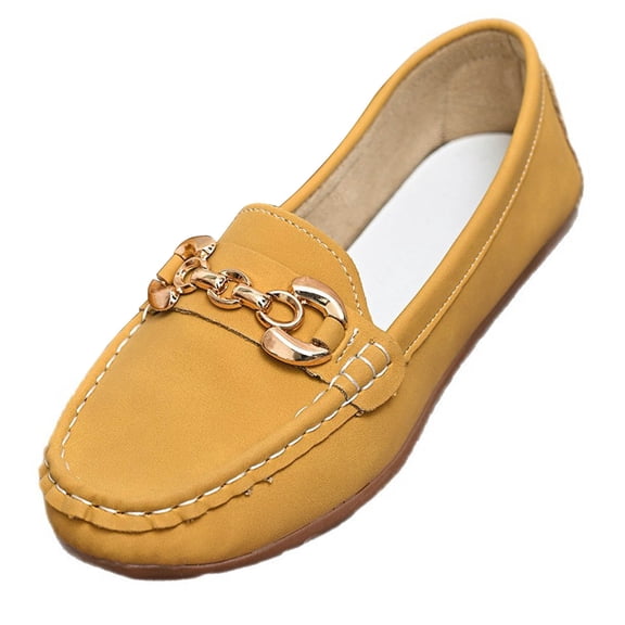 Wdhugt Flat Shoes For Women Casual Round Toe Soft Sole French Style Sandblasted Pu Eu42 Us7 Foot Length 10.24 Inches