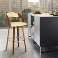 thumbnail image 6 of Home Square 2 Piece Faux Leather Swivel Counter Stool Set in Cream and Walnut, 6 of 6