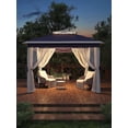 thumbnail image 3 of 11x11ft Pop Up Outdoor Gazebo Tent,Quick Setup Outdoor Screen Tent with Mosquito Netting,Heavy Duty Frame,Mesh Screen,4 Ropes,8 Stakes,4 Sandbags & Wheeled Storage Bag for Backyard Parties Camping, 3 of 9