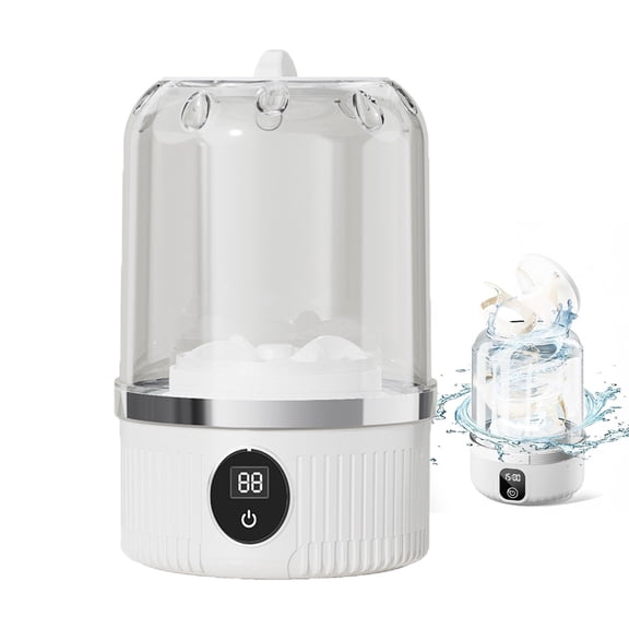 Mini Portable Washing Machine, 1L Small Washer for Underwear Wash, Socks, Clothes & Makeup Brushes, Compact Travel Washer for Hotel, Apartment & Dorm Use (White)