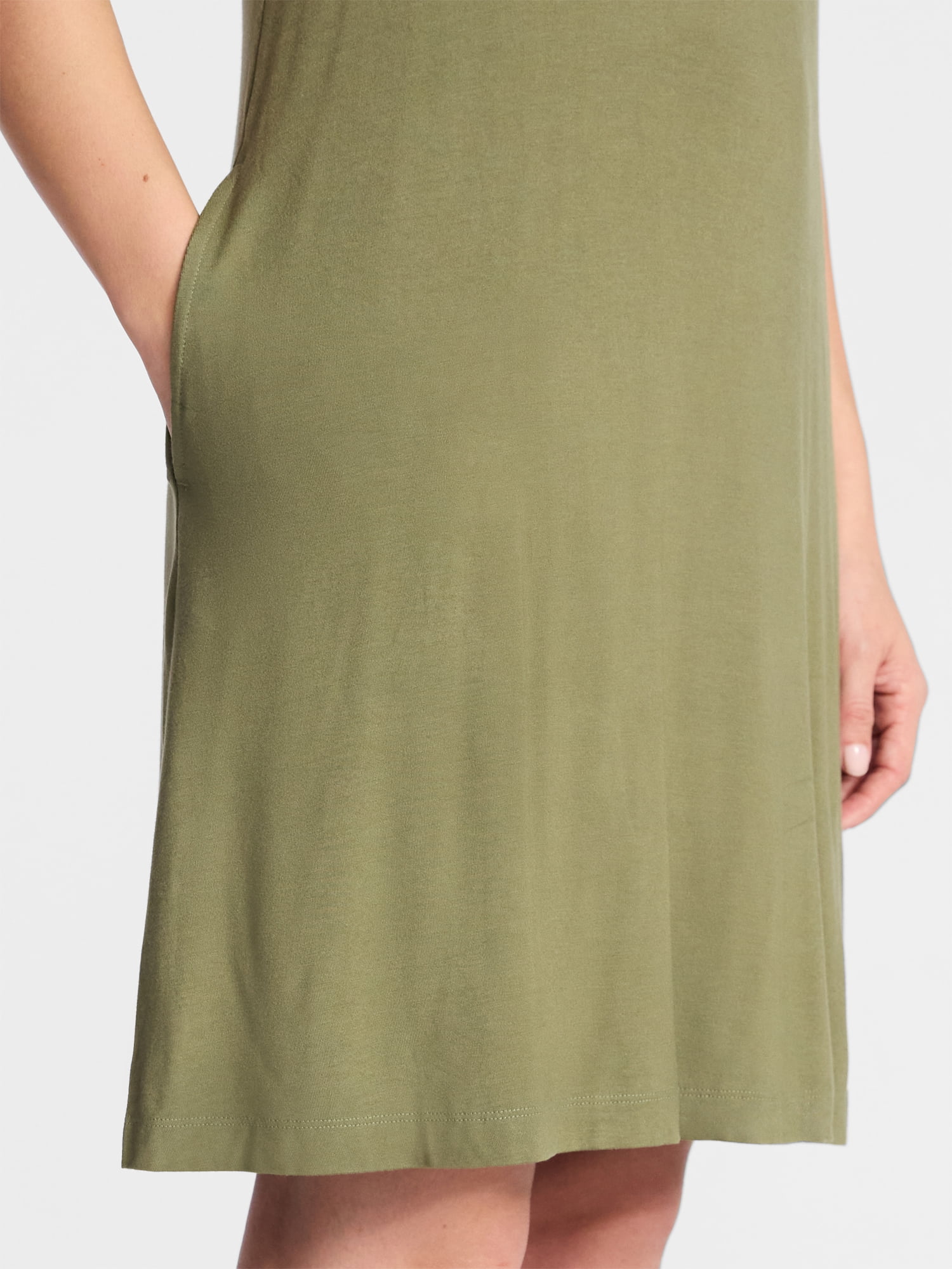 Time and Tru Women’s Sleeveless Knit Swing Dress, Sizes XS-XXXL