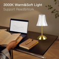 thumbnail image 4 of 1/2 Set Crystal Wireless Table Lamp Rechargeable Gold Retro LED Desk Lamp Portable Touch Three Color Night Light, 4 of 7
