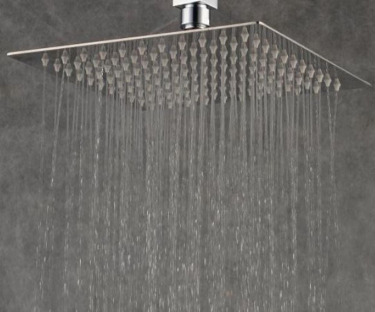 DROP Bath and Kitchen Douche à cascade carrée de 12 po x 12 po, couleur chrome