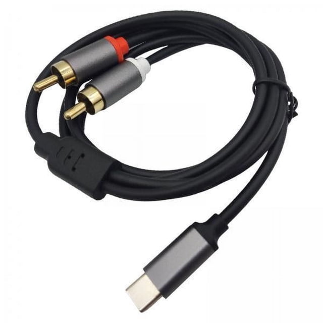 Cable adaptador auxiliar de audio,Cable tipo C a 2 RCA Adaptador auxiliar de audio Altavoz,Cable de audio USB C a 2 RCA Amplificador de potencia TV,Cable estéreo macho tipo C a 2 RCA Y Cable