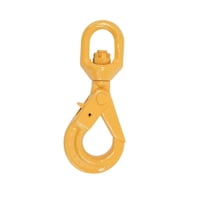 5/16'' Self Locking Swivel Hook Grade 80 - 4500 LBS Working Load Limit - Yellow Painted Forged Steel Swivel Lifting Hook