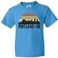 thumbnail image 3 of Inktastic Portland Oregon Skyline Retro Sunset Youth T-Shirt, 3 of 5