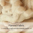 thumbnail image 2 of Fluffy Flannel Bed Blanket, Warm and Fuzzy Plush Stripes Throw Blanket, 60 x 80 inches, Camel, 2 of 7