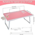 thumbnail image 2 of Laptop Bed Table, Laptop Desk for Bed, Foldable Laptop Bed Desk with USB Charge Port, Handle, Desktop Card Slot, Cup Slot, Side Drawer, Portable Laptop Table for Eating Reading Working, 2 of 6