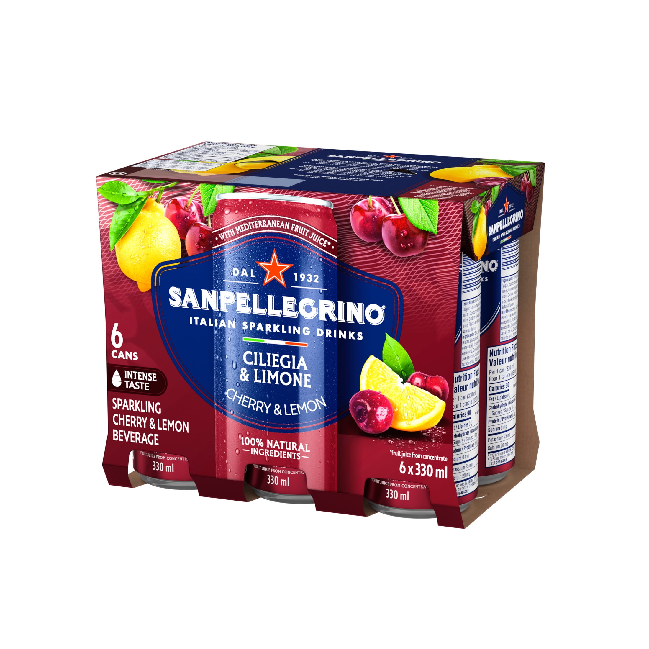SANPELLEGRINO Ciliegia & Limone Italian Sparkling Fruit Beverage, Made With Mediterranean Fruit Juice