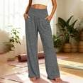 thumbnail image 2 of TaTaai Womens High Waist Wide Leg Yoga Pants with Pockets Loose Casual Trousers Bottoms for Daily Gym Summer, 2 of 8