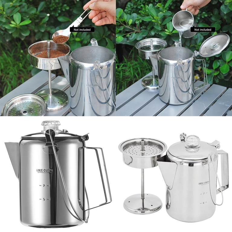Stainless Steel Coffee Large Camping Coffee Percolator GSI 12 Cup Percolator  Blue