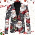 thumbnail image 2 of LIUJUNSHOP Relaxed Fit Men's Formal Jacket Blazer Mens Long Sleeve Lapel Button Suit Jacket with Festive Print Design for Formal and Holiday Occasions, 2 of 3