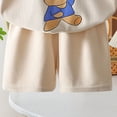 thumbnail image 5 of Little Boy Clothes Set Toddler Baby Boy Bear Bakery Print Short Sleeve T-Shirt & Solid Shorts 2-Piece Summer Outfit Toddler Boy Short Set, 5 of 6