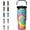 Cyan blue yellow, variant on 30oz Tie Dye Print Tumbler with Handle Flip Straw Tie Dye Print Coffee Mug with Handle Leak Proof Insulated Tumbler Tie Dye Gifts for Women
