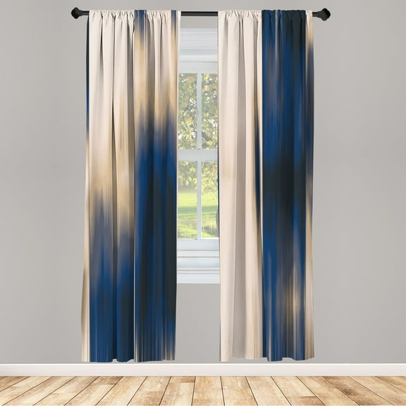 Ambesonne Earth Tones Curtains, Abstract Modern Design, Pair of 28"x63", Violet Blue