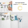 thumbnail image 3 of No Hook Shower Curtain with Snap in Liner, Cartoon Cat Seamless Waterproof Fabric Bathroom Curtain Mesh Top Window, Funny Animal on White Shower Curtains 60x72in, 3 of 9