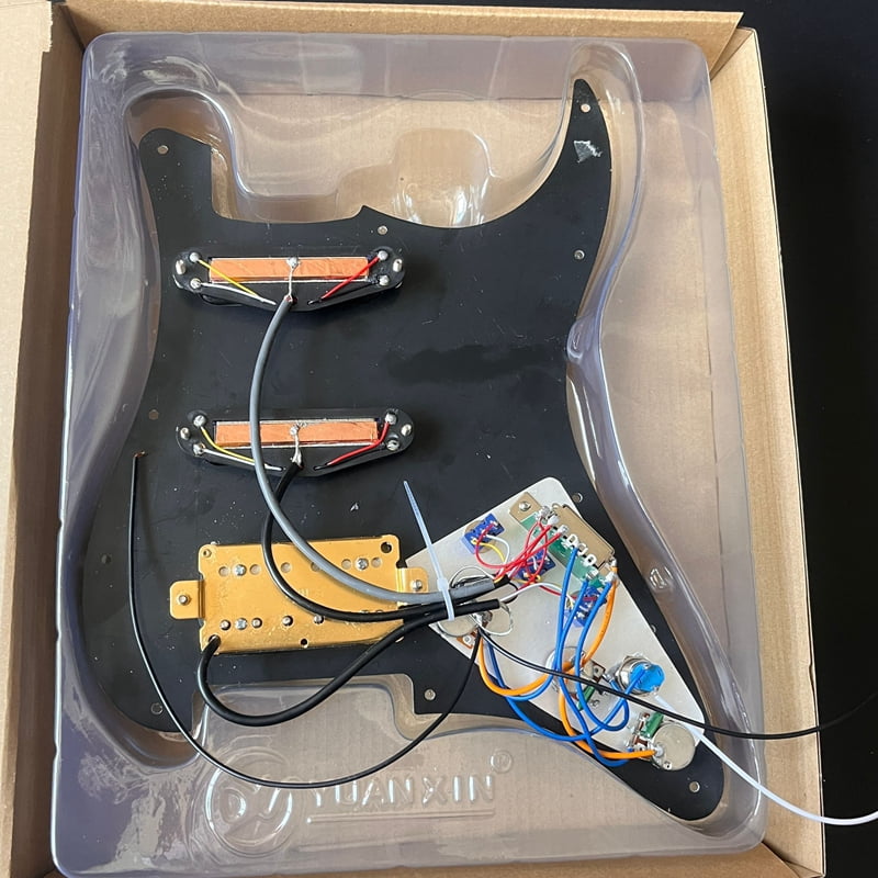 Left-handed SSH Prewired Guitar Strat Pickguard Set with Silent Switch Kill Swith Humbucker Pickups Coil Splitting Switch Multi Switch Harnesses ,For Fender ST Electric Guitar Replacement Part