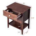 thumbnail image 4 of Tcbosik 2-Drawer Nightstand, 22 Inch Bedside Table with Storage Shelf, Accent End Table for Small Space, Living Room, Bedroom, Brown, 4 of 7