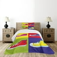 thumbnail image 4 of Ambesonne Pop Art Quilted Bedspread Set 2 Pcs, Retro Sport Shoes Print, Twin Size, Multicolor, 4 of 5