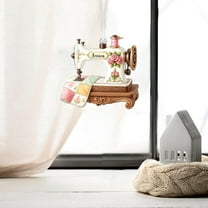 Sewing Machine Ornament, 2D Home Office Decorative Hanging for Sewing Lovers, Themed Wall Shelf Decor(B)