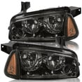 thumbnail image 1 of Pair Smoke Amber Headlamp For 2006-2010 Dodge Charger Halogen Headlight Assembly, 1 of 14