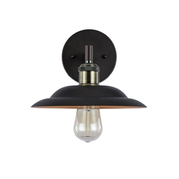 RADIANCE Goods Industrial-Style 1 Light Rubbed Bronze Wall Sconce 10" Wide