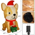 thumbnail image 2 of Christmas Inflatables Outdoor Decorations, 5FT Inflatable Xmas Bulldog, Lighted Blow Up Sitting Puppy Dog with Xmas Hat, Built in LED Lights, Light Up Holiday Winter Lawn Yard Garden Decor, 2 of 8