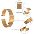 thumbnail image 6 of Uxcell Stainless Steel Mesh Watch Band Quick Release Metal Watch Strap Adjustable Fold Clasp Replacement Bands Rose Gold 16mm, 6 of 7