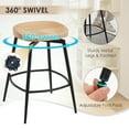 thumbnail image 6 of Zesthouse 25″ Swivel Counter Stools Set of 2, Mid-Century Backless Counter Height Barstools with Metal Legs, Solid Rubber Wood Bar Chairs for Kitchen Island, Natural, 6 of 9