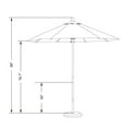 thumbnail image 6 of California Umbrella 7.5 Ft. Octagonal Hardwood Patio Umbrella W/ Push Lift & Hardwood Ribs - Sunbrella Canvas Pacific Blue Canopy, 6 of 7