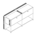 thumbnail image 3 of Cottinch 2-Tier Accent Cabinet,Metal Storage Cabinets with 2 Doors,Open Shelf,Freestanding Organizer for Living Room,Brown, 3 of 8