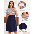 thumbnail image 3 of Weardear Maternity Dress Short Sleeve Nursing Dresses Casual Knee Length Patchwork Breastfeeding Labor and Delivery Gown, 3 of 6