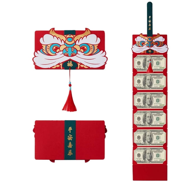 Qaailabf 2022 Nouvel An Enveloppe Rouge Pliable Personnalité Enveloppe Rouge Agrandie Bénédiction Nouvel An Chinois Enveloppe Rouge