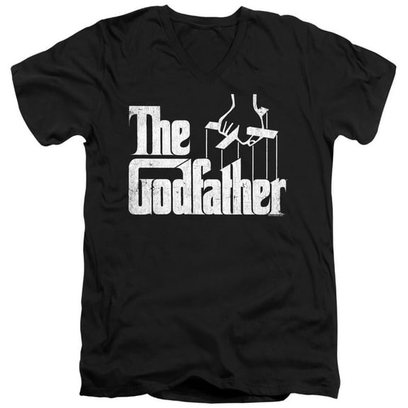 Godfather Logo Unisex Adult V-Neck T Shirt (Medium) Black