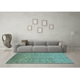 thumbnail image 3 of Ahgly Company Indoor Square Oriental Light Blue Traditional Area Rugs, 7' Square, 3 of 4