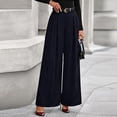 thumbnail image 7 of Dwellite Womens Wide Leg Trousers 2026 Elastic High Waisted Dress Pants Pleated Slacks Flowy Business Work Palazzo Pants Dark Blue 2XL, 7 of 7