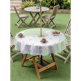 thumbnail image 3 of Outdoor Tablecloth with Umbrella Hole and Zipper, Happy Easter Bunny Round Table Cloth 54 Inch Waterproof Tablecloth, Rabbit Butterfly Spring Flowers Green Picnic Table Cover for Patio Camping, 3 of 7