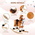 thumbnail image 6 of Dranite Plush Rocking Horse, Wooden, Sounds, Moving Tail, Brown, Toddler, 6 of 15