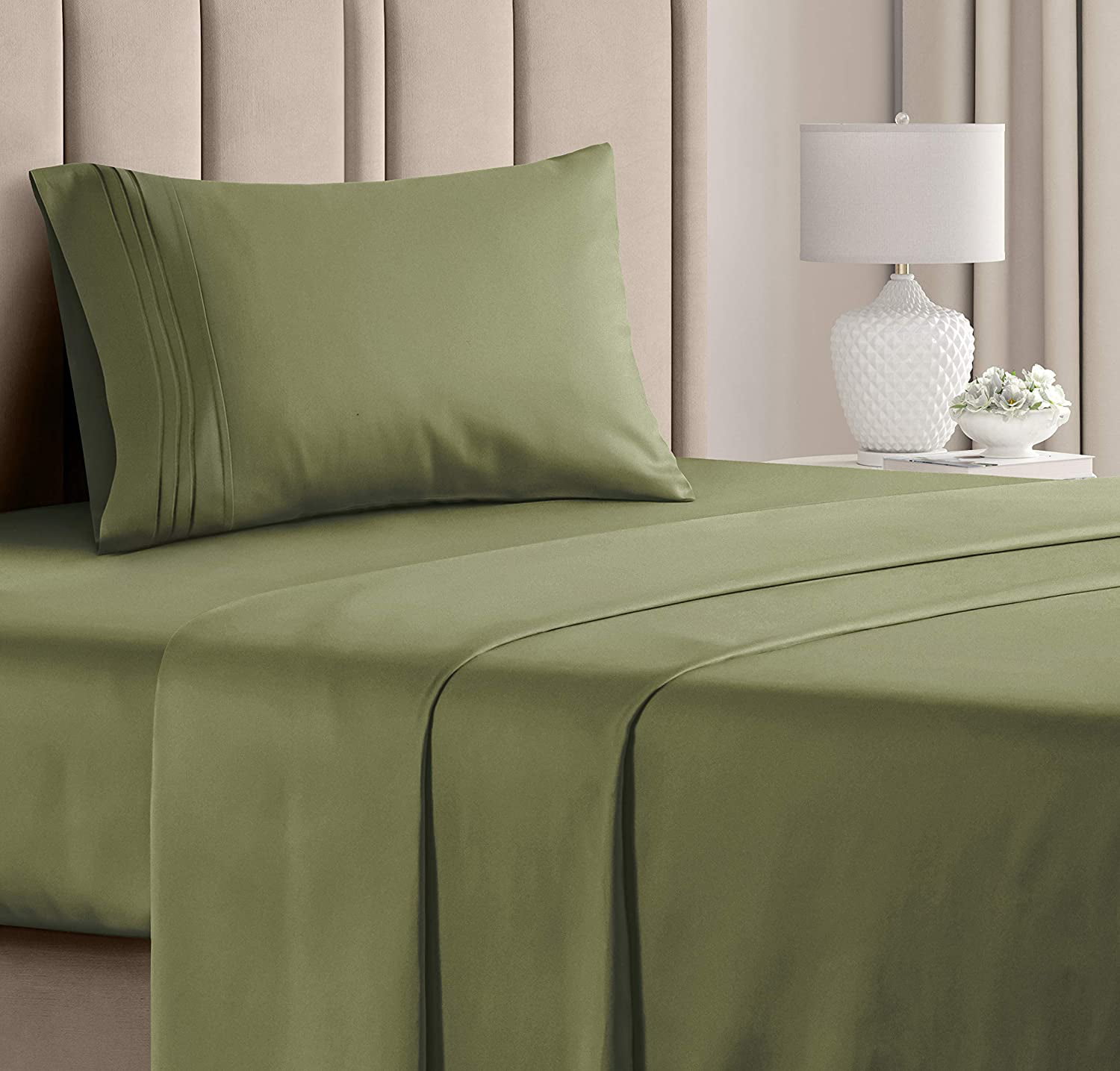 Cgk Linens Microfiber 3 Piece Bedding, Sage Green Twin Xl Bedding Sets