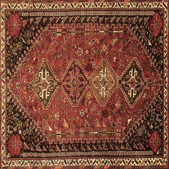 Ahgly Company Indoor Square Persian Brown Traditional Area Rugs, 7' Square