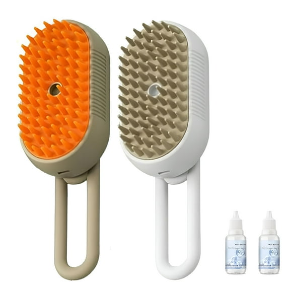 ACDANC Dog Grooming Brush, Soft Silicone Pet Brushes with Handle, Double-Sided Pet Comb for Long Short Haired Dogs & Cats Massaging, Deshedding Shower Scrubbing