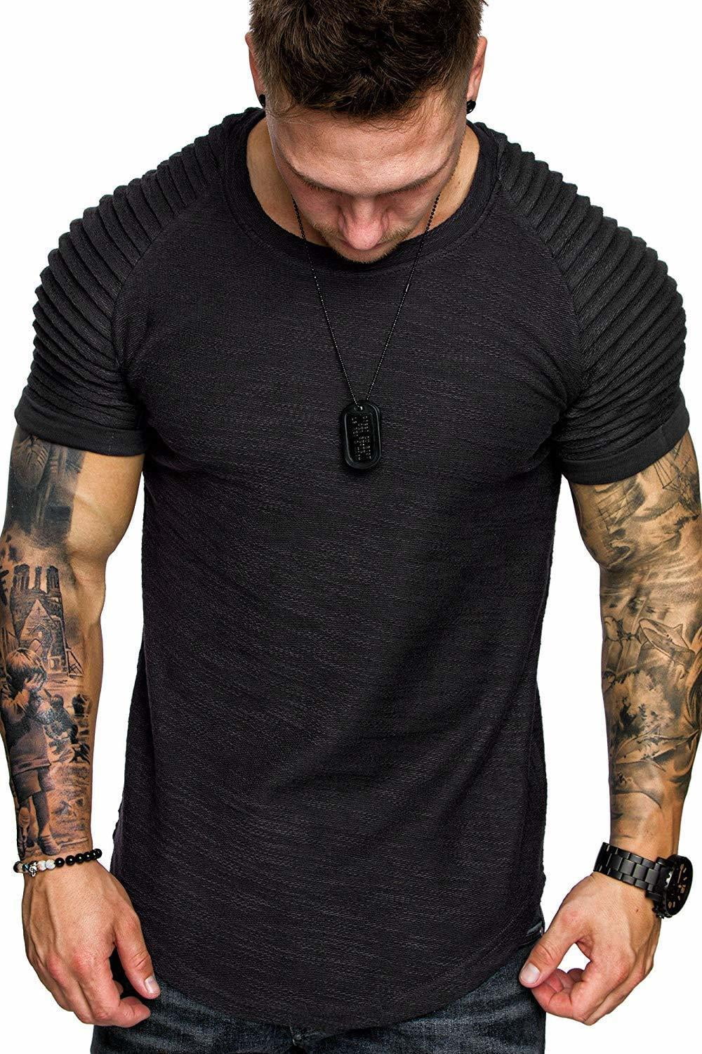 COOFANDY Mens Gym Workout Casual Short Sleeve Slim-Fitted T Shirt