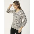 thumbnail image 5 of Moomaya Printed Balloon Sleeves Womens Top, Tie-Up Casual Summer Tunic Top, 5 of 9