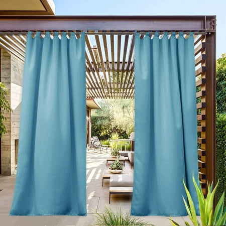 Exterior Lanai Outdoor Curtain Waterproof Teal, Insulated Room ...