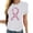 White, variant on Womens Tops Plus Size Short Sleeve Short Sleeve Crew Neck Printed Pull-On Pullover Loose Black S