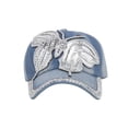 thumbnail image 3 of Top Headwear Silver Butterfly Denim Baseball Cap, 3 of 5